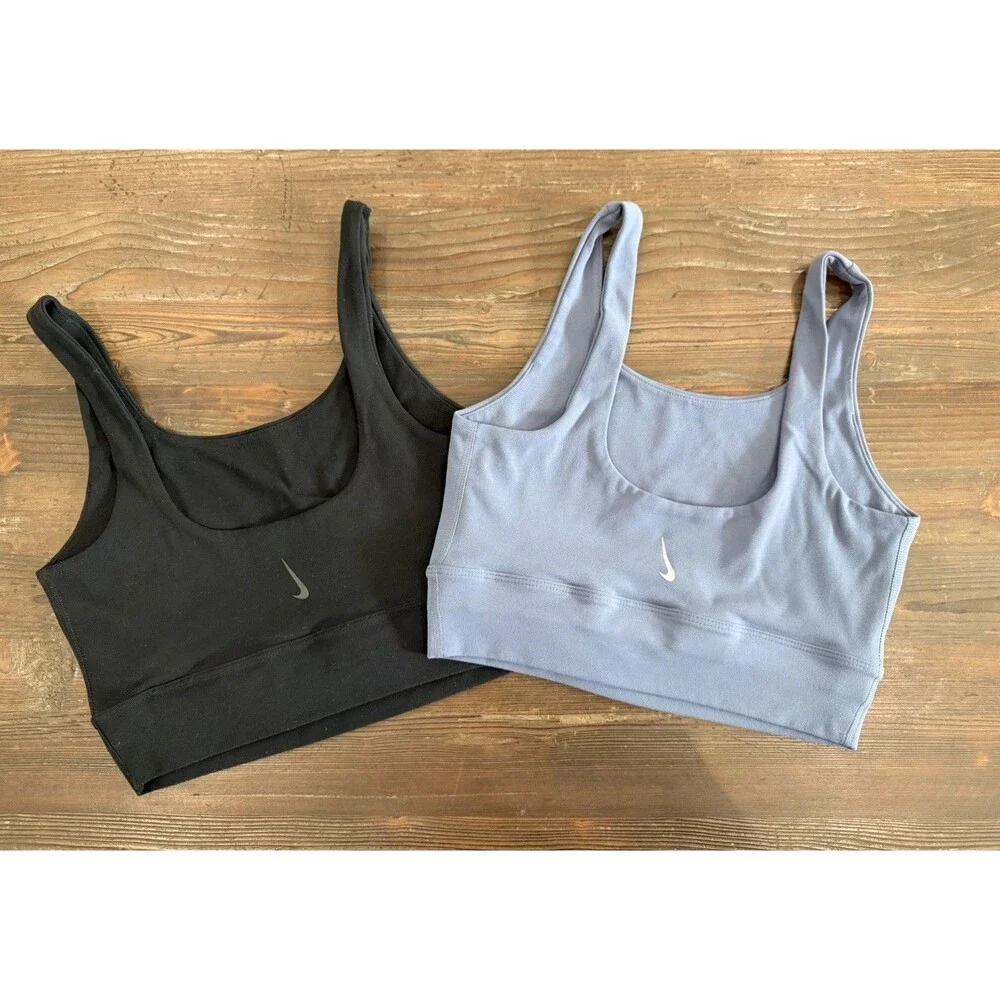 Nike Dri Fit Yoga Bra Lot of 2 Blue Black Small Preowned